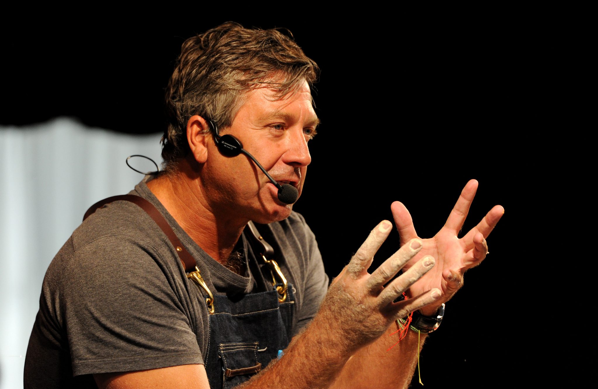 The 10th annual Bolton Food and Drink Festival, Victoria Square, Bolton, Lancashire. Masterchef's John Torode during his cookery demonstration. Picture by Paul Heyes, Sunday August 30, 2015.